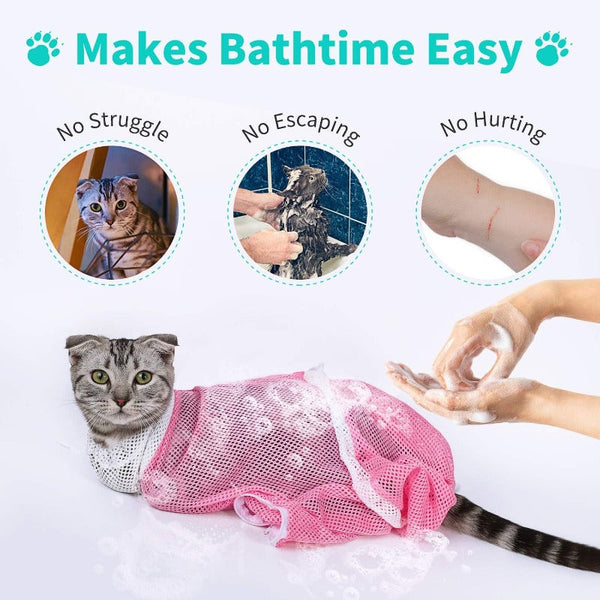 Cat Bathing & Grooming Restraint Bag – Keep Your Feline Calm & Secure