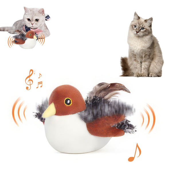YoPoll Bird Rechargeable Automatic Cat Toy with Feather Tail